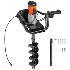 Electric Post Hole Digger, 5.71 in Auger Bit with 1500W Powerful Motor, 140 RPM Alloy Steel Earth Auger Drill Bit with 10.24 in Extension Rod