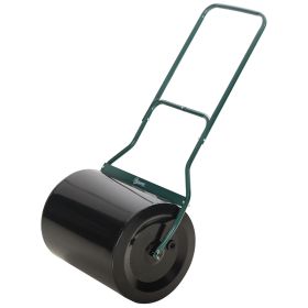 20ft Sod Roller, Push/Tow Behind Lawn Roller, U-Shaped Handle, Filled with 16Gal Water, with Drain Plug, for Garden, Black
