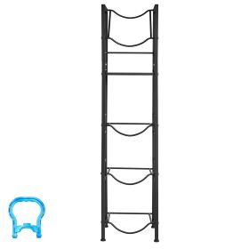 Water Jug Holder, 5 Tiers 3 and 5 Gallon Water Bottle Holder for 4 Bottles, Heavy Duty Jug Rack Organizer with Storage Shelf, Adjustable Feet