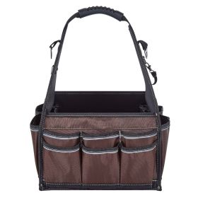 Tool Bag, 13 Inch, 45-Pocket Open Top Tool Tote, Electrical Maintenance Toolbox Organizer Storage with Handle, Adjustable Shoulder Strap
