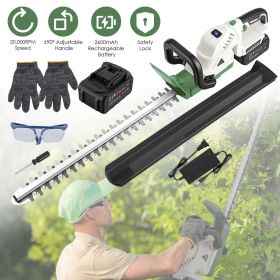 Cordless Grass Trimmer with 20000 RPM Motor, 2600mAh Battery, Dual-Action Steel Blade Hedge Trimmer