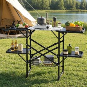 Outdoor Camp Cooking Prep Station Reinforced Aluminum Alloy Cross Brace Frame