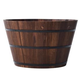 26 in Wood Whiskey Barrel Planter