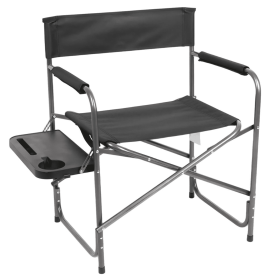 Director Chair with Side Table, Black