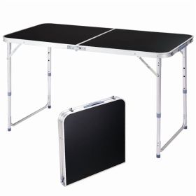 4 Ft Folding Camping Table Portable Adjustable Height Aluminum Picnic Table for Indoor Outdoor Use