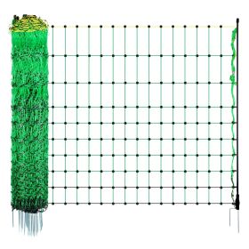 Electric Fence Netting, 50" H x 164' L, Livestock Net Fencing with Posts & Stakes, Portable Mesh Nets for Goats, Sheep, Deer, Hogs, Dogs