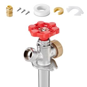 Anti-Siphon Frost-Proof Sillcock, 12" Freeze Proof Outdoor Faucet Bib with Backflow Preventer, 1/2" Push-to-Fit Connector X 3/4" Hose Bibb