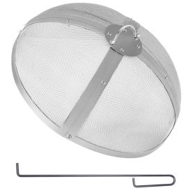 Fire Pit Spark Screen Round 20", Reinforced Heavy Duty Steel Metal Cover, Outdoor Firepit Lid