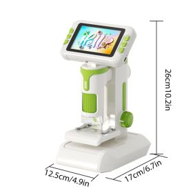Kids Microscope 1600X Digital Microscope With 4 Inch 1080P Screen Handheld Portable Microscope For Children Educational Science Kit With Slides (Option: Default)