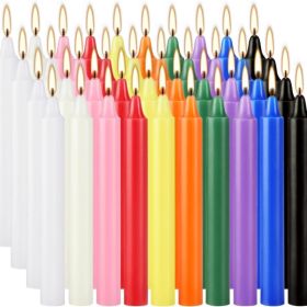40 Pack Spell Chime Candles 4 Inch Multi Colored Taper Candles Sticks For Home Decor Kitchen Decor Wedding Decoration 10 Colours (Option: Multicolor)