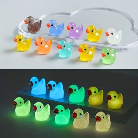 50 Pcs Mini Resin Ducks Luminous Tiny Ducks Miniature Duck Glow In The Dark For DIY Garden Dollhouse Duck Accessories Micro Landscape Aquarium Pa (Option: 50PCS)