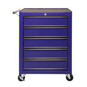 5 Drawer Rolling Tool Chest, Steel Storage For Garage And Workshop (Option: Purple)