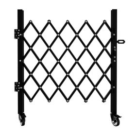 Foldable Security Gate, Expandable Safety Barrier With 360degree  Swivel Casters Lockable Design, Portable Mobile Rolling Barricade For Garage, W (Option: Default)