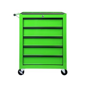 Excelo 5 Drawer Rolling Tool Chest, Steel Storage For Garage And Workshop (Option: Green)